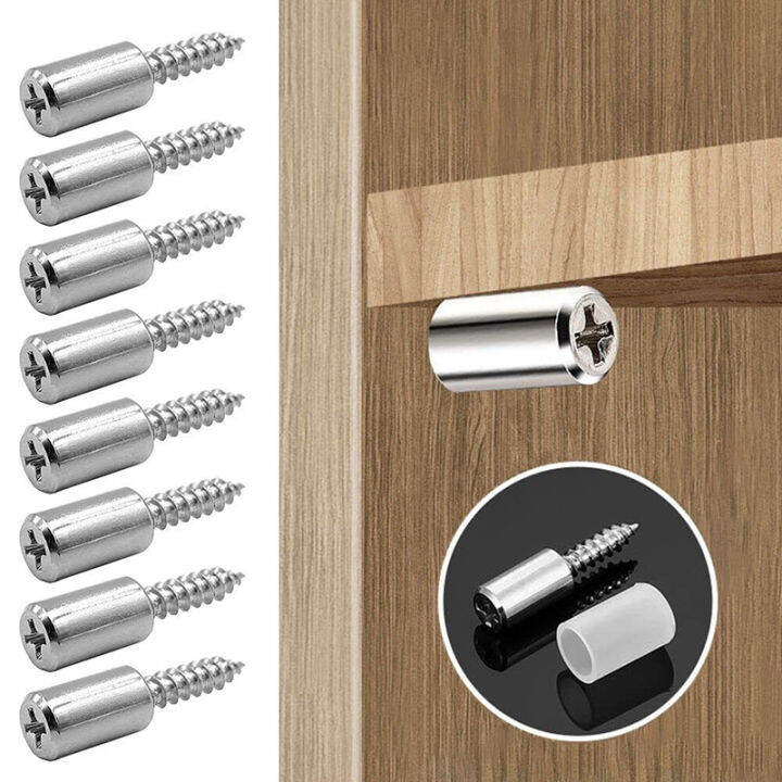 20Sets Iron Screws with Silicone Cover Shelf Partition Fixed