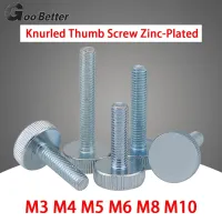 M3 M4 M5 M6 M8 M10 Knurled Thumb Screws Zinc-Plated Hand Turn Knob Bolts