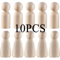 10pc Wooden Doll 65mm-35mm Wooden Blank Peg Dolls Girl Boy DIY Unfinished Doll Maple Rodent Handmade Baby Product Christmas Gift