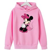 ☎ NEW Mickey Mouse Hooded Sweater Toddler Cute Minnie Baby Boys Girls Clothes Sports Hoodie Sweatshirt Child Top Autumn Hoodies