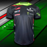 เสื้อยืดคอกลม Kawasaki Racing Team เสื้อยืดโมโตจีพีทีม คาวาซากิ เรสซิ่ง #WB0018 พิมพ์ทั้งตัว ไซส์ S-5XL