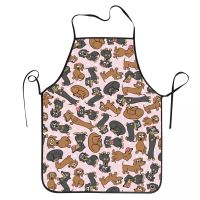 Cute Dachshund Cuties Apron for Women Men Unisex Bib Cartoon Dackel Sausage Dog Kitchen Cooking Tablier Cuisine Chef Baking