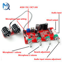 DC 7V 24V PT2399ไมโครโฟนดิจิตอล O เครื่องขยายเสียงแผ่นคาราโอเกะ Reverb Preamplifier Reverberator