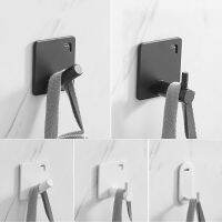 ஐ Self Adhesive Black White clothes hook aluminum wall hanging bathroom single Robe hook Without Trace Nail Hooks Aluminum