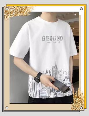 เสื้อยืด ผู้ชาย แขนสั้น คอกลม ลายGrand แฟชั่นสำหรับผู้ชาย