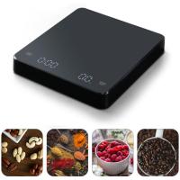 New LED Screen Charging Coffee Scale Timing Hand Brewing Coffee Electronic Scale Household Kitchen Scale 3kg 0.1g 1pcs