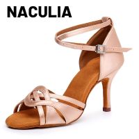 NACULIA Latin Dance Shoes Ballroom Women Professional Tango Salsa Sandals Dancing Shoes High Heel 8.5CM Quality Shoes For Ladies