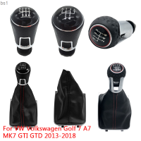 แท่งเกียร์ปรับระดับด้วยเกียร์รถยนต์สำหรับ VW Volkswagen Golf 7 A7 MK7 GTI GTD 2013 2014 2015 2016 2017 2018พร้อมกล่องรองเท้าบูทหนัง Bs1