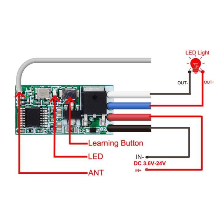 dt-hot-433mhz-3-6v-6v-12v-24v-1ch-relay-module-with-transmitter-lamp