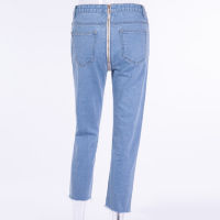 Sexy Back Zipper Light Blue Denim Jeans 2020 Autumn Winter Women High Waist Skinny Pencil Pant Female Streetwear Trousers