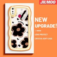 เคส JIUMOO สำหรับ Realme 3 Pro เคส3i Realme การ์ตูนสีดำลายดอกไม้ดีไซน์ใหม่กันกระแทกแบบใสคอลอร์ขอบลอนนิ่มเคสมือถือโปร่งใสลายกล้องถ่ายรูปสุดสร้างสรรค์เคสป้องกันซิลิกาเจล