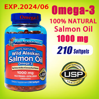 PURE ALASKA OMEGA Salmon Fish Oil OMEGA-3 Good Fish Oil 1000mg 210 Softgels