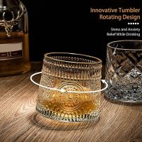 Rotating Whisky Glass Whiskey/Scotch/Bourbon Crystal Tumbler Crystal Glasses Barware Tumbler Old Fashion Cocktail/Whiskey