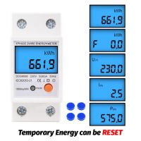 เฟสเดียวรีเซ็ตศูนย์ราง Din พลังงานดิจิตอลเมตร Kwh Wattmeter การใช้พลังงานไฟฟ้าเมตรวิเคราะห์พลังงาน Couter