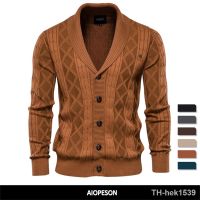 【hot】❣┋  AIOPESON Cotton Argyle Cardigan Men Breasted Color Business Mens Cardigans New Fashion Sweater Man