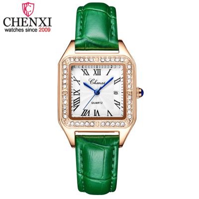 （A Decent035）CHENXIWomen Top LuxuryBusinessWatch Ladies LeatherWristGirl Clock Relogio Feminino