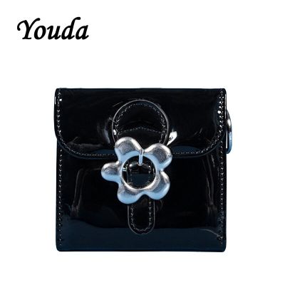 【CC】Youda Cute Women Purse PU Bright Leather Design Wallet Sweet Ladies Mini  Vintage Style Female Short Wallets  Card Bag