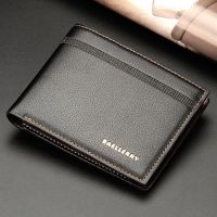 New Mens Wallet Business Casual Horizontal Style Leather Korean Style Wallet For Young Men Trendy Bag Short Wallet With Multiple Card Slots 【OCT】