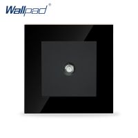 【LZ】✘►㍿  Tomada parede para smart home tv satélite painel de vidro temperado preto de luxo 86x86mm 110v-250v