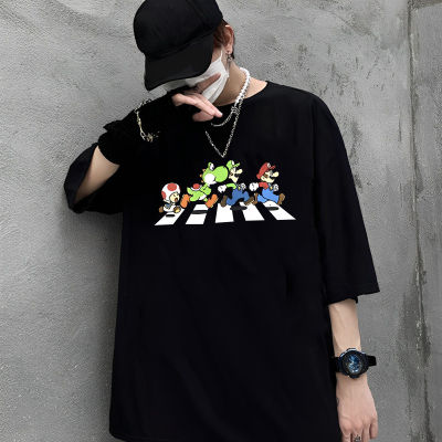 เสื้อยืด Unisex คุณภาพดี   (S-5XL) cotton 100% เสื้อยืดพิมพ์ลายแฟชั่นเสื้อ Game Super Mario