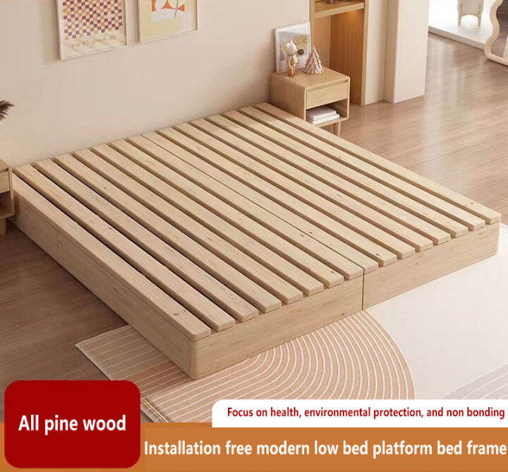 Moistureproof framework tatami floor low bed Japanese style bed frame