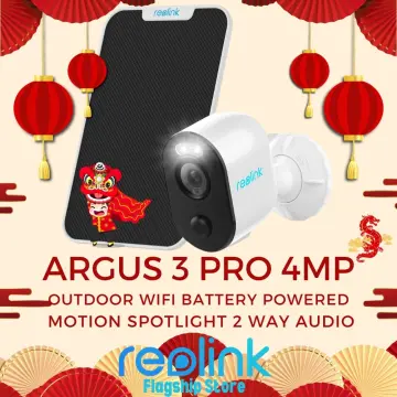 4MP 2.4/5GHz WiFi Outdoor Security Camera Battery Powered Reolink Argus 3  Pro