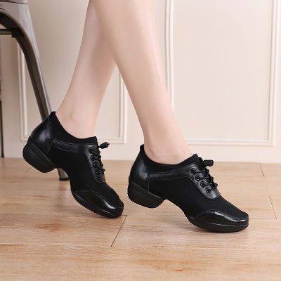 XIHAHA ใหม่ Cowhide กีฬาคุณลักษณะ Outsole นุ่ม Breath Dance รองเท้ารองเท้าผ้าใบสำหรับผู้หญิงรองเท้าฝึก Modern Dance Jazz Shoes