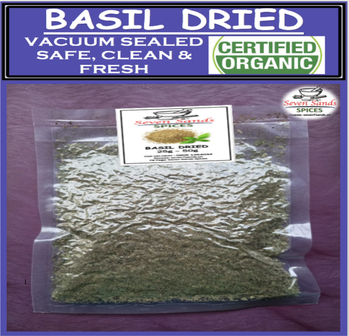 basil dried leaves India organic vacuum sealed safe, clean & fresh 25g