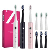 HOKDS 2021 Super Sonic Electric Toothbrushes for Adults Kids Smart Timer Rechargeable Whitening Toothbrush IPX7 with 3 Brush Heads