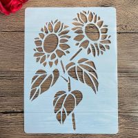 A4 29*21 ซม.DIY Stencils ภาพวาดสมุดภาพสี Embossing Album การ์ดกระดาษตกแต่งแม่แบบ Wall Sunflower-hsdgsda