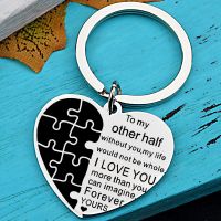 Valentines Day Gift Romantic Love Gift To Other Half Letter Keychain Anniversary Present For Wife Husband