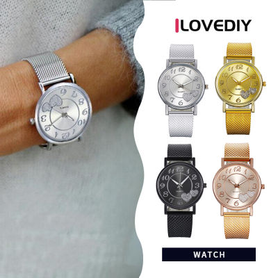 ILOVEDIY นาฬิกาผู้หญิงมีแบรนด์แฟชั่นสำหรับผู้หญิงเรียบง่ายเข็มกลัดหัวเข็มขัดนาฬิกาข้อมือควอทซ์นาฬิกาสตรี