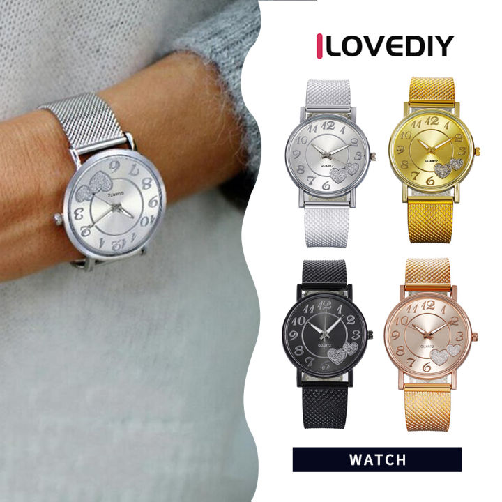 ilovediy-นาฬิกาผู้หญิงมีแบรนด์แฟชั่นสำหรับผู้หญิงเรียบง่ายเข็มกลัดหัวเข็มขัดนาฬิกาข้อมือควอทซ์นาฬิกาสตรี