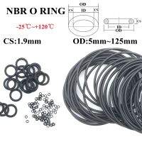 Hccdpqd ปะเก็นซีลวงแหวน NBR 1.9Mm OD ยางไนไตรล์190มม. สำหรับรถยนต์เครื่องซักผ้าทรงกลมป้องกันการกัดกร่อนป้องกันการปิดผนึกปะเก็น5ชิ้น