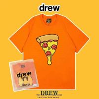 เสื้อยืดแขนสั้น ผ้าฝ้ายแท้ ทรงหลวม ลาย Drew HOUSE Smiley Pizza Street เข้ากับทุกการแต่งกาย สําหรับผู้ชาย และผู้หญิงS-5XL