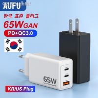 Hjghfhf AUFU GaN 65W ที่ชาร์จ USB C แบบเร็ว4.0 3.0 QC4.0ประเภท USB-C PD3.0 QC สำหรับ iPhone 14 13 MacBook