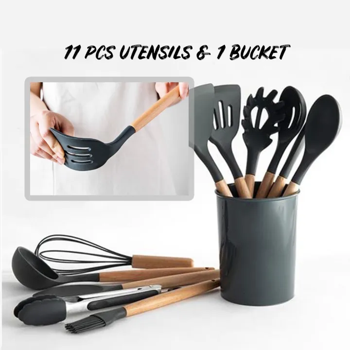 Kitchen Utensil SETs 11 Pieces Cooking Utensils Silicone Spatula SET