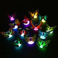 203050pcsLot 3D Butterfly LED Night Light Self-adhesive Stickers Nightlightsy Lamp with Bedside Wall Party Decor