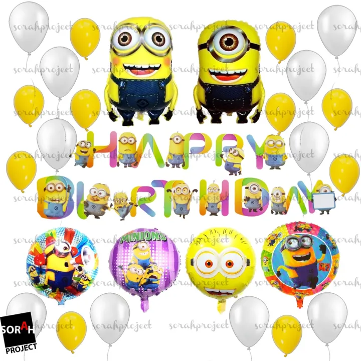 Minion two Balloon Birthday Theme Decoration Set Package | Lazada PH