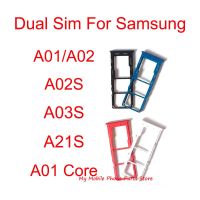 ถาดซิมคู่สําหรับ Samsung Galaxy A01 A015 A02 A022 A02S A025 A03S A037 A01 Core A013 A21S A217 ที่ใส่การ์ดใส่ซิมเครื่องอ่าน