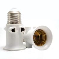 ✢▩ 1pcs European EU to E27 LED Bulb Adapter 2EU Plug Converter Base Lamp Holder Screw Light Socket White