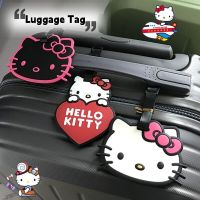 【DT】 hot  Black Skin Hellokitty Anime Luggage Tag Pendant Cartoon Anti Lost Tags Suitcase Kawaii Boarding Pass Decorations Cute Toy Gifts