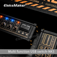 EleksMaker NK สวิทช์ USB Hub Eleks ซ็อกเก็ตโต๊ะควบคุมสลับไฟฟ้าย้อนยุคแสงการควบคุมเสียง OLED หน้าจอเครื่องใช้ในบ้าน