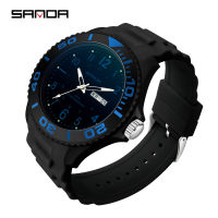 SANDA Watch Men Luxury Brand Watch Men 5ATM Waterproof Thin Light Green Analog Clock Quartz Sports Wristwatch Relogio Masculino