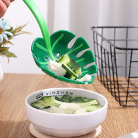 Creative Noodle Leaf Spoon Colander Green Leaf Ladle Spoon Salad Slotted