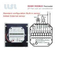 2P Modbus RS485 RTU-Fan coil air conditioner thermostat with External sensor,95-240VAC 24VAC