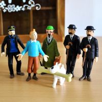 [AhQ ornaments] 6ชิ้น/ล็อตอะนิเมะของเล่น The Adventures Of Tintin Action Figure ภาพยนตร์การ์ตูน Explorers ดีบุกดีบุก Figurine Snowy Dog รุ่นสะสม