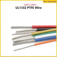 UL1332 PTFE ลวดทองแดงหุ้มดีบุก 10AWG FEP พลาสติกฉนวนอุณหภูมิสูงElectronสายDIY Line -1/3/5 เมตร