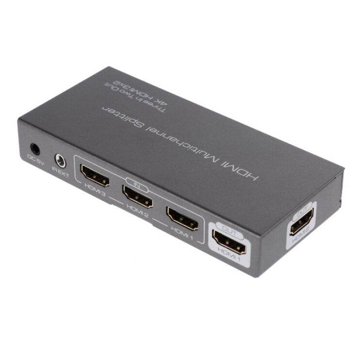 4k-hdmi-ที่เข้ากันได้กับสวิตช์แยก3x2-4kx2k-30hz-uhd-สวิตช์3-in-2-out-splitter-hub-ด้วยรีโมท-ir