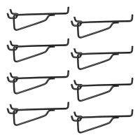 Peg Board Shelf Hooks, 8PACK 6In Metal Utility Hook Set, Peg Board Organizer for Garage Workbench Art Craft Room Office Easy Install Easy to Use